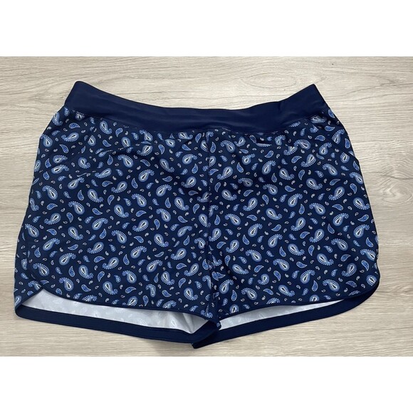 Lands End Womens blue Paisley Swim Shorts 24W swim summer Plus Size - Picture 1 of 7